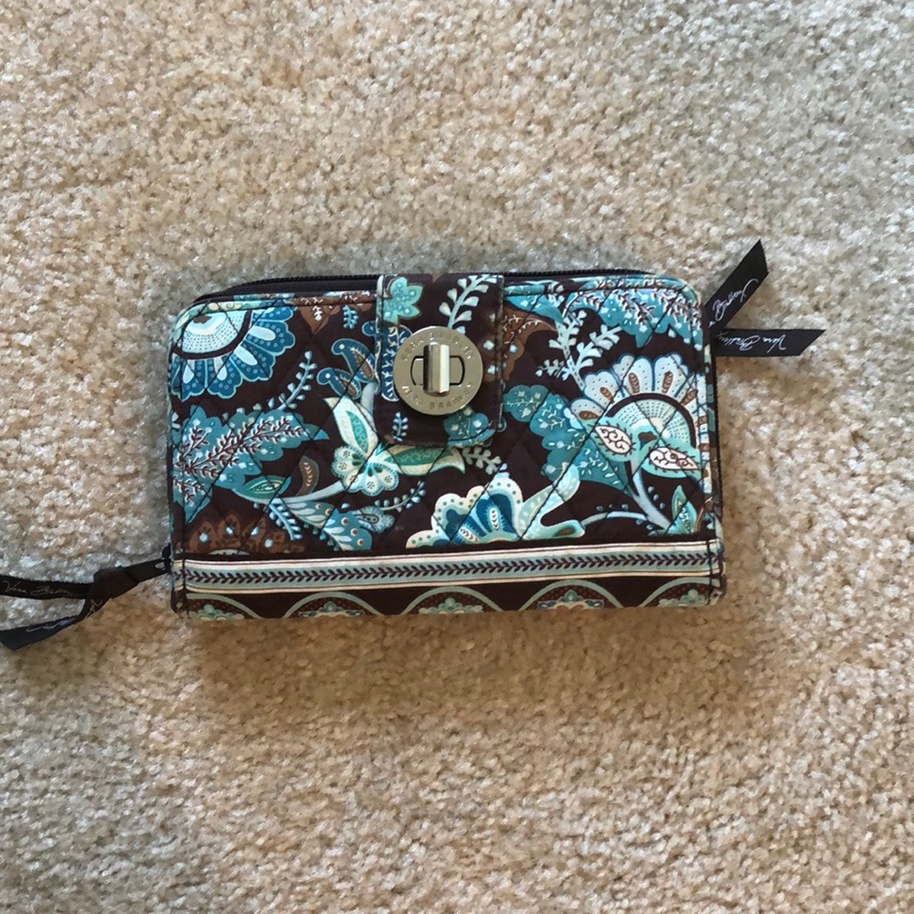 Vera Bradley Java Blue Turnlock Wallet